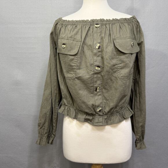 Arizona Jean Company Tops - Arizona Jean Co Women's Button Off Shoulder Size XXL Pockets Classic Timeless